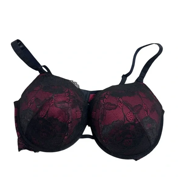 Torrid curve red and black bombshell pushup bra size 44F - Picture 2 of 11